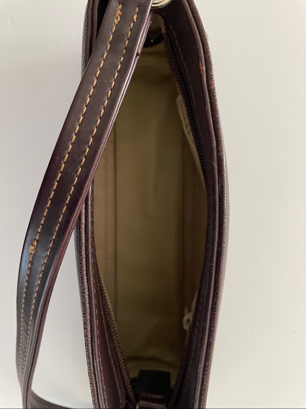 MONDANI- Brown Vegan Leather Small Mini Shoulder Bag silver Accents - Picture 6 of 7